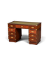 Wunderschöner Maritimer Schreibtisch Englischer Military Chest Bürotisch Office Table mit echt Lederauflage