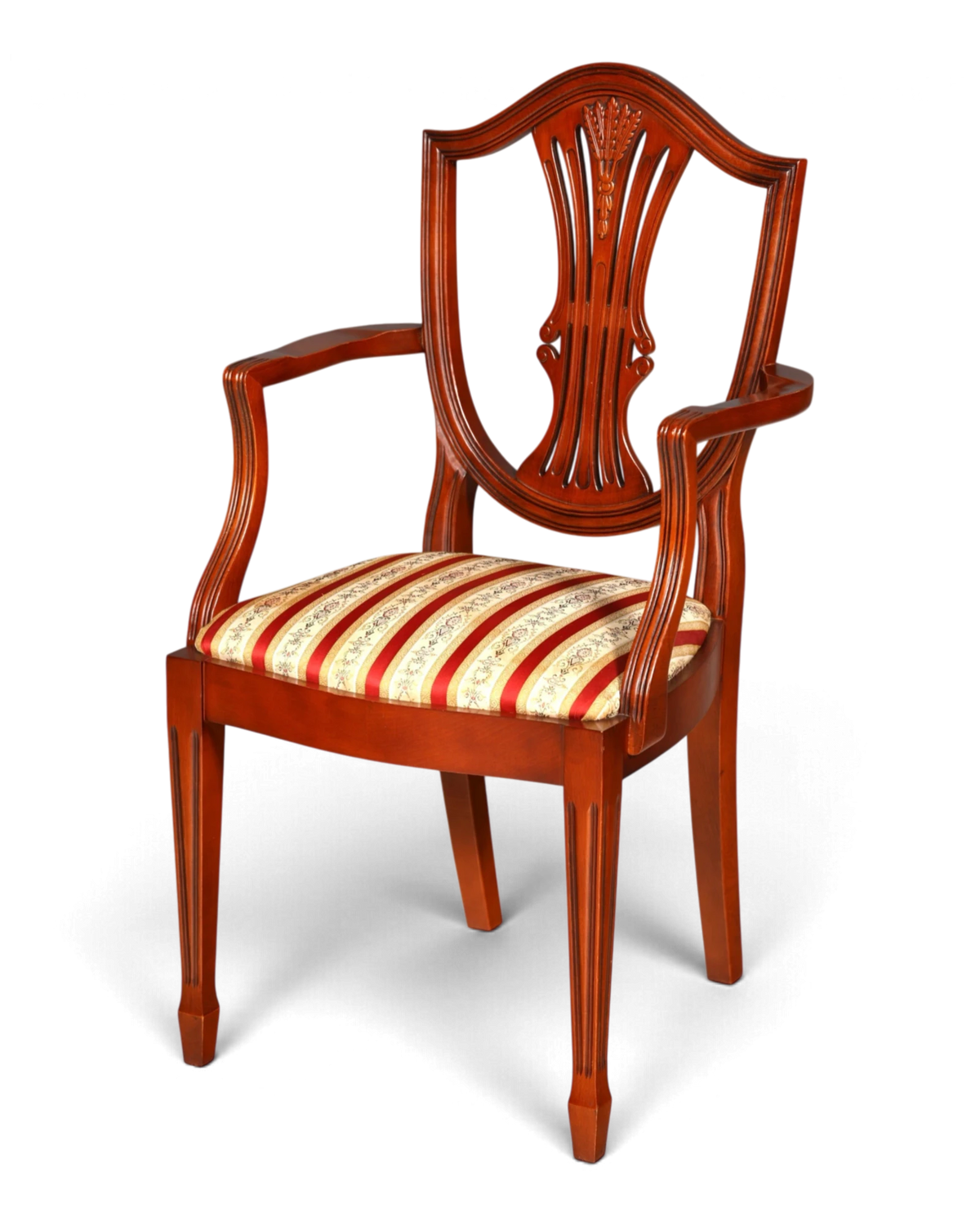 Edler Englischer Stuhl im Hepplewhite Stil Mahagoni Armlehnstuhl Dining Chair Küchenstuhl Sekretär Stuhl 2 von 2
