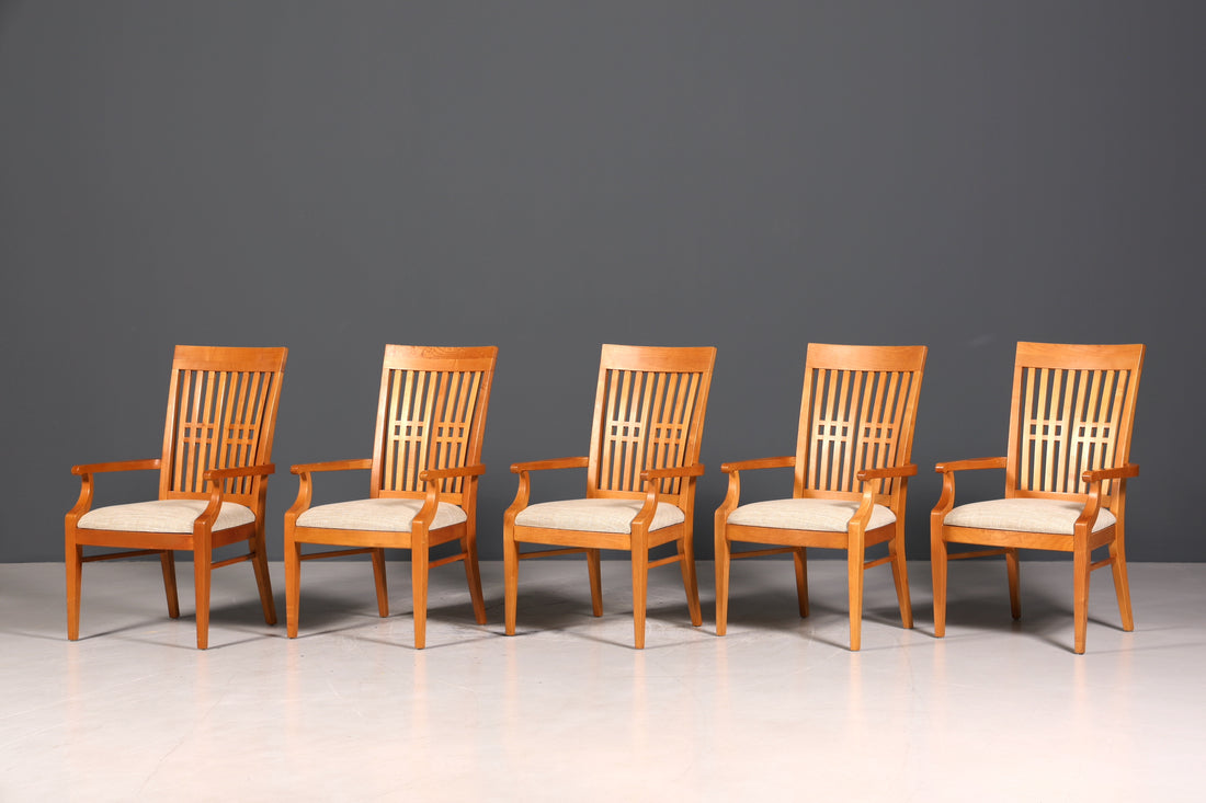 5x Stilvolle Original Drexel Heritage Stühle Armlehnstühle Amerikanisch USA Stuhlset Küchenstühle Kirschholz Esszimmer Stühle