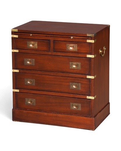 Hauptstadt Möblerei maritime Military Chest Kommode aus massivem Holz mit Messingbeschlägen im englischen Stil