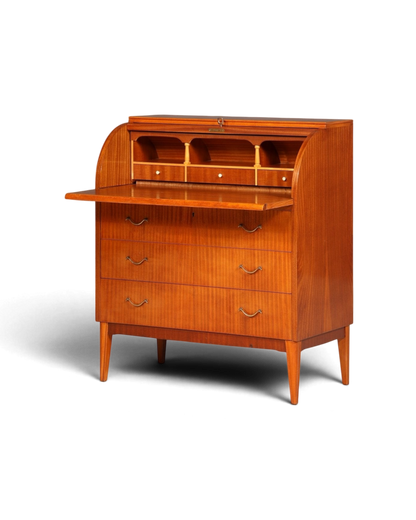Wunderschöner Mid Century Rollladen Sekretär echt Holz Büro Schrank Vintage Schreibkommode