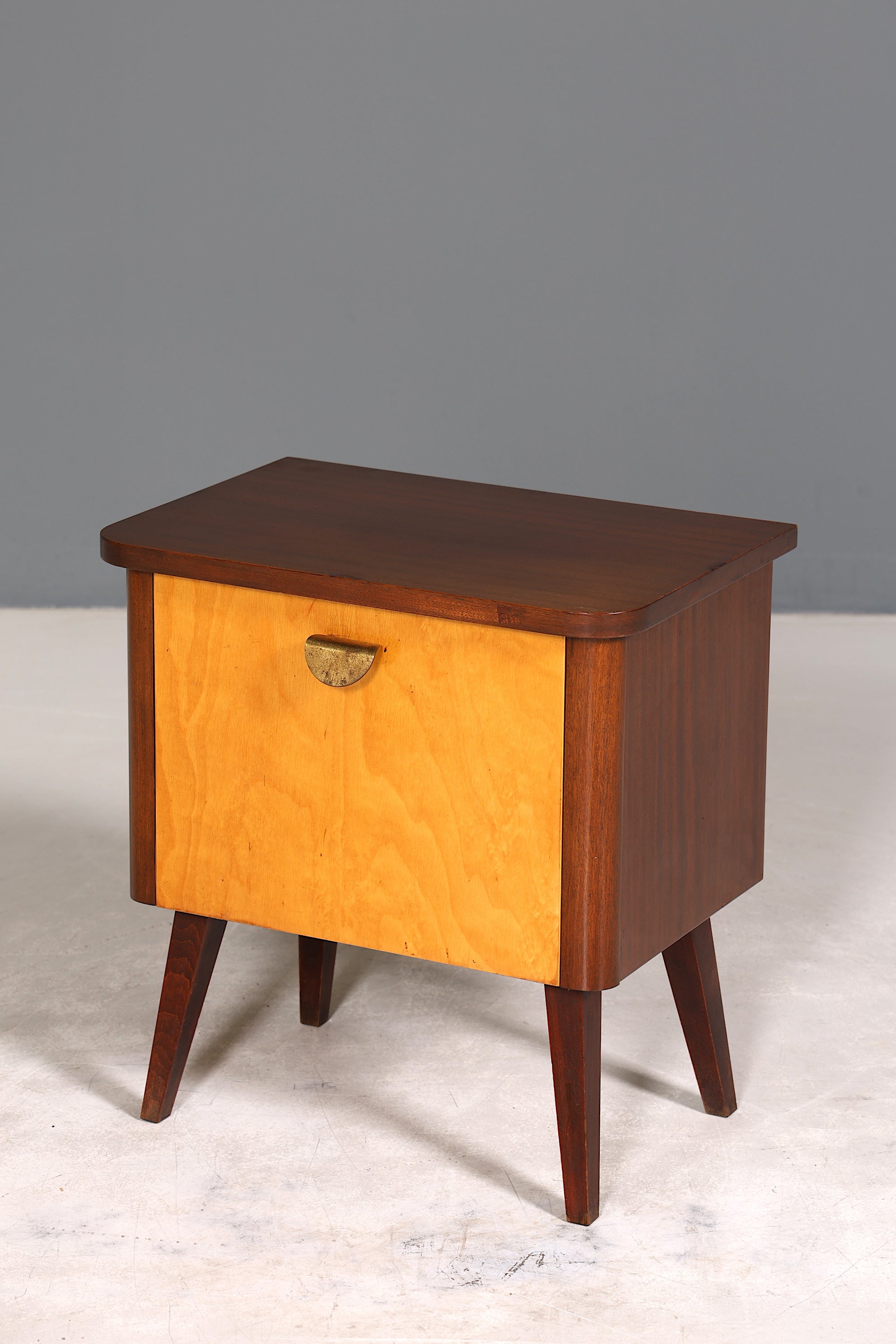 Wunderschöne Mid Century Kommode Vintage Klappschränkchen Retro Nachttisch 1 von 2