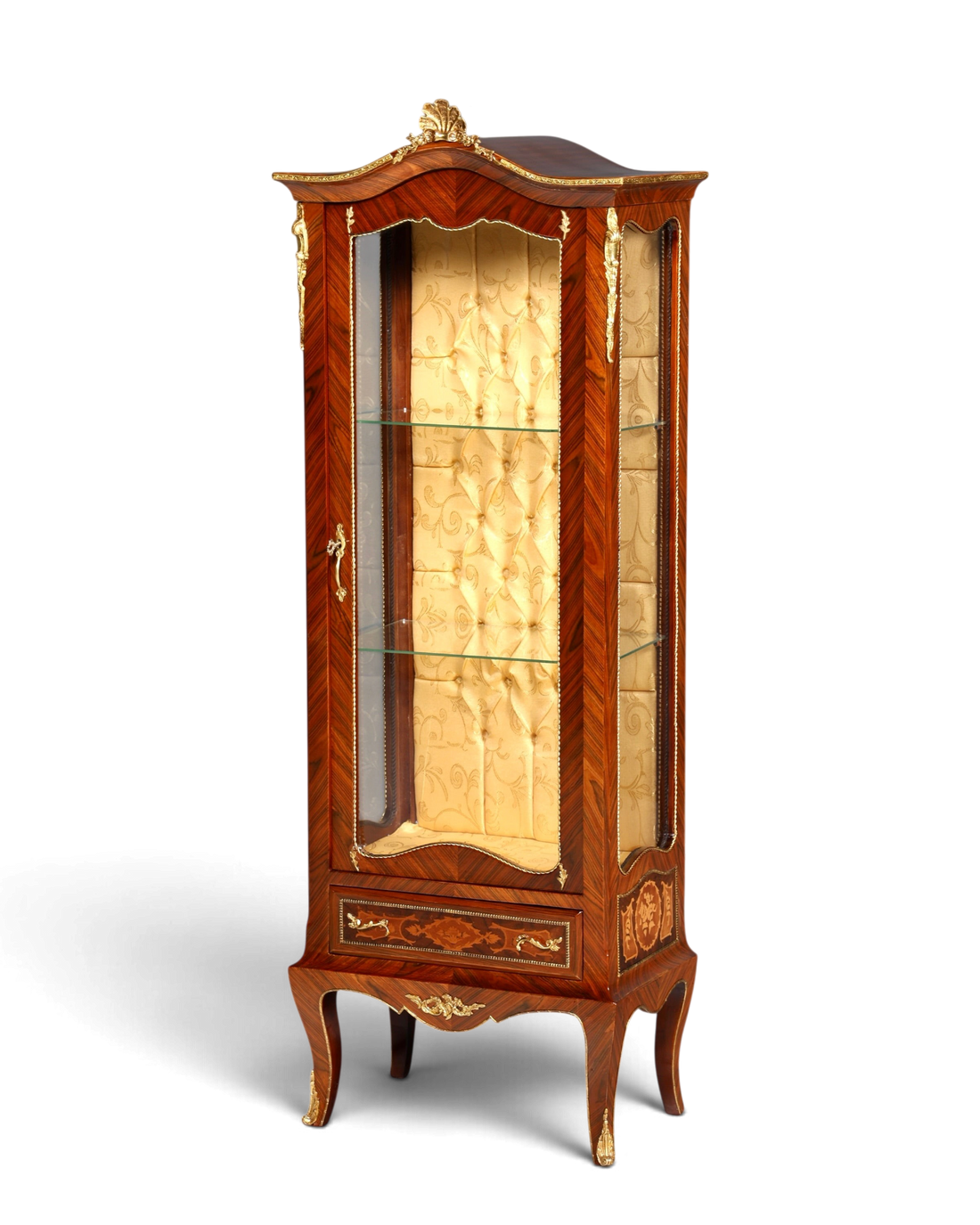 Traumhafte Barock Stil Vitrine Antik Stil Sammler Schrank Intarsien Glasschrank