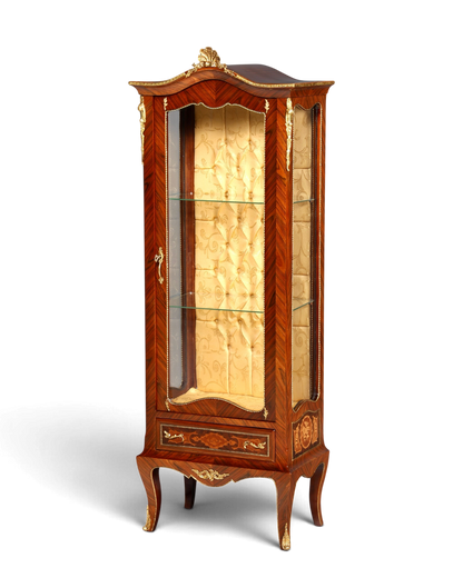 Traumhafte Barock Stil Vitrine Antik Stil Sammler Schrank Intarsien Glasschrank