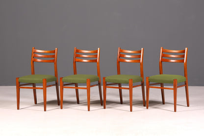 4x Mid Century Teak Holz Stühle Made in Denmark Retro Stuhlset Danish Design Vintage Küchenstühle