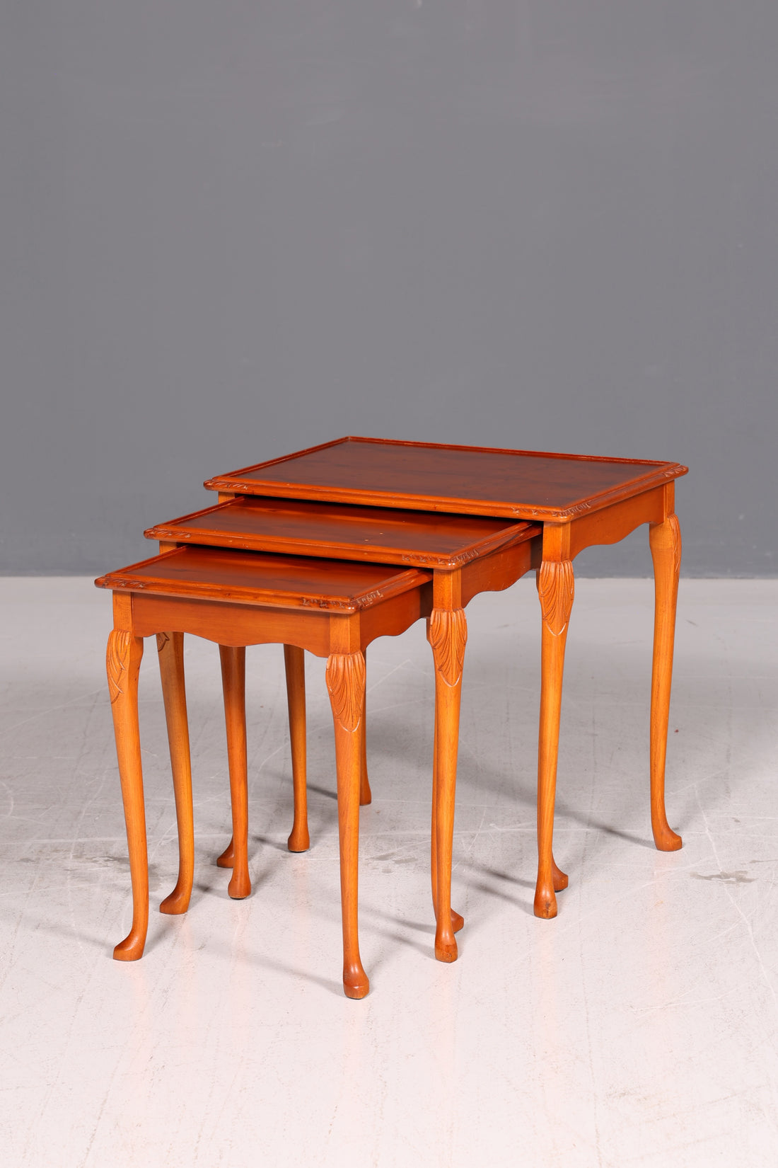 Beautiful Chippendale Set of 3 Side Tables, Baroque-Style Occasional Table Set, Antique Vintage