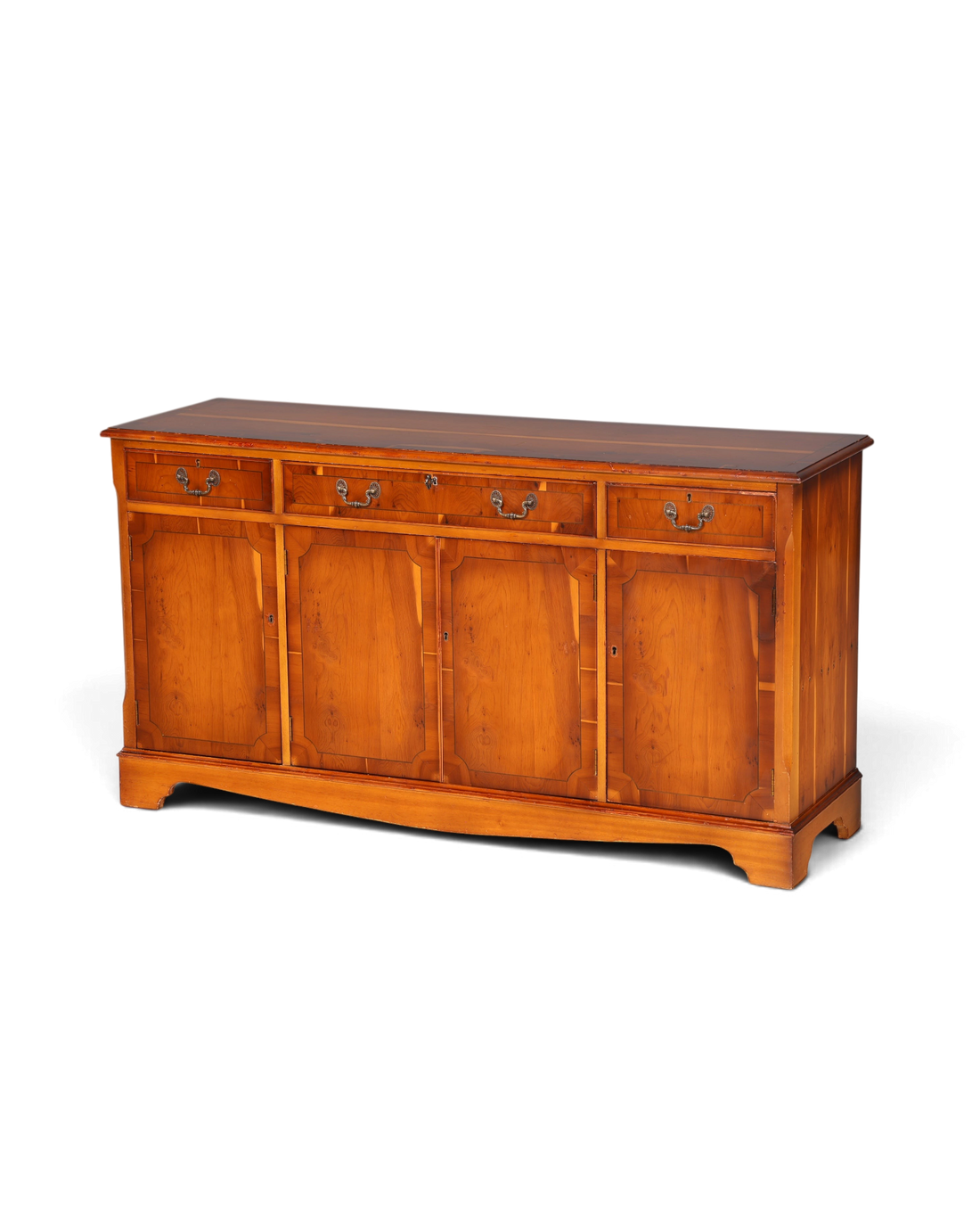 Hauptstadt Möblerei İngiliz tarzı masif ebe ağacı sideboard, dekoratif pirinç kulplu ve zarif ahşap işlemeli komodin.