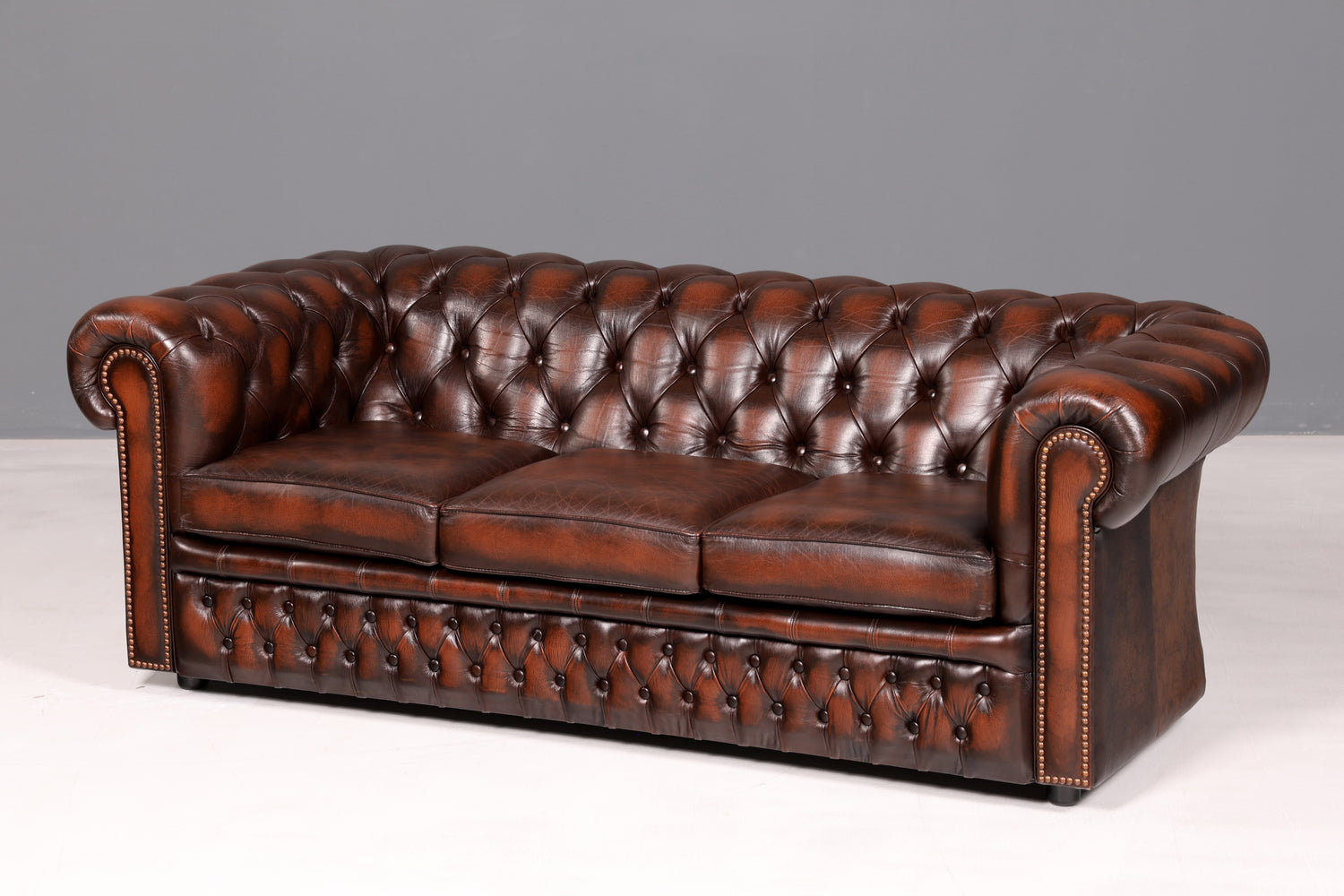 Wunderschönes Original Centurion Chesterfield Sofa 3-Sitzer echt Leder Couch Englisch Polstersofa Ledersofa