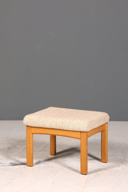 Wunderschöner Original Dyrlund Hocker Mid Century Fussablage echt Holz Schemel Polsterhocker