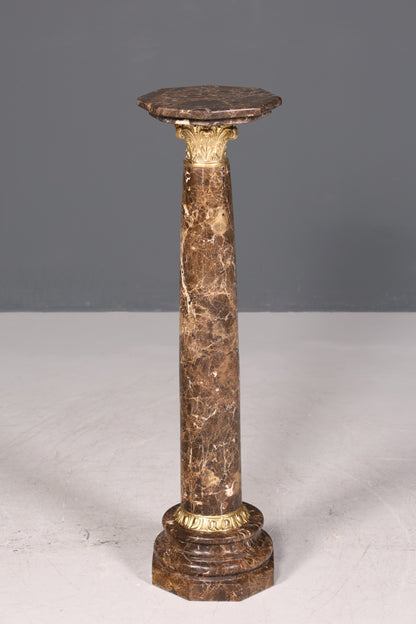 Wunderschöne Barock Stil Säule Louis XV Marmor Blumensäule Naturstein Braun Sockel Ablage 1 von 2