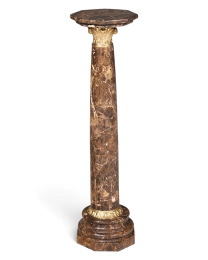 Wunderschöne Barock Stil Säule Louis XV Marmor Blumensäule Naturstein Braun Sockel Ablage 1 von 2
