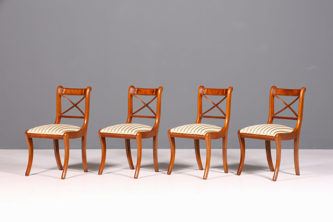 4x Edle Englische Stühle Englisch Dining Chairs Antik 60er Jahre Regency Küchenstühle Stuhlset