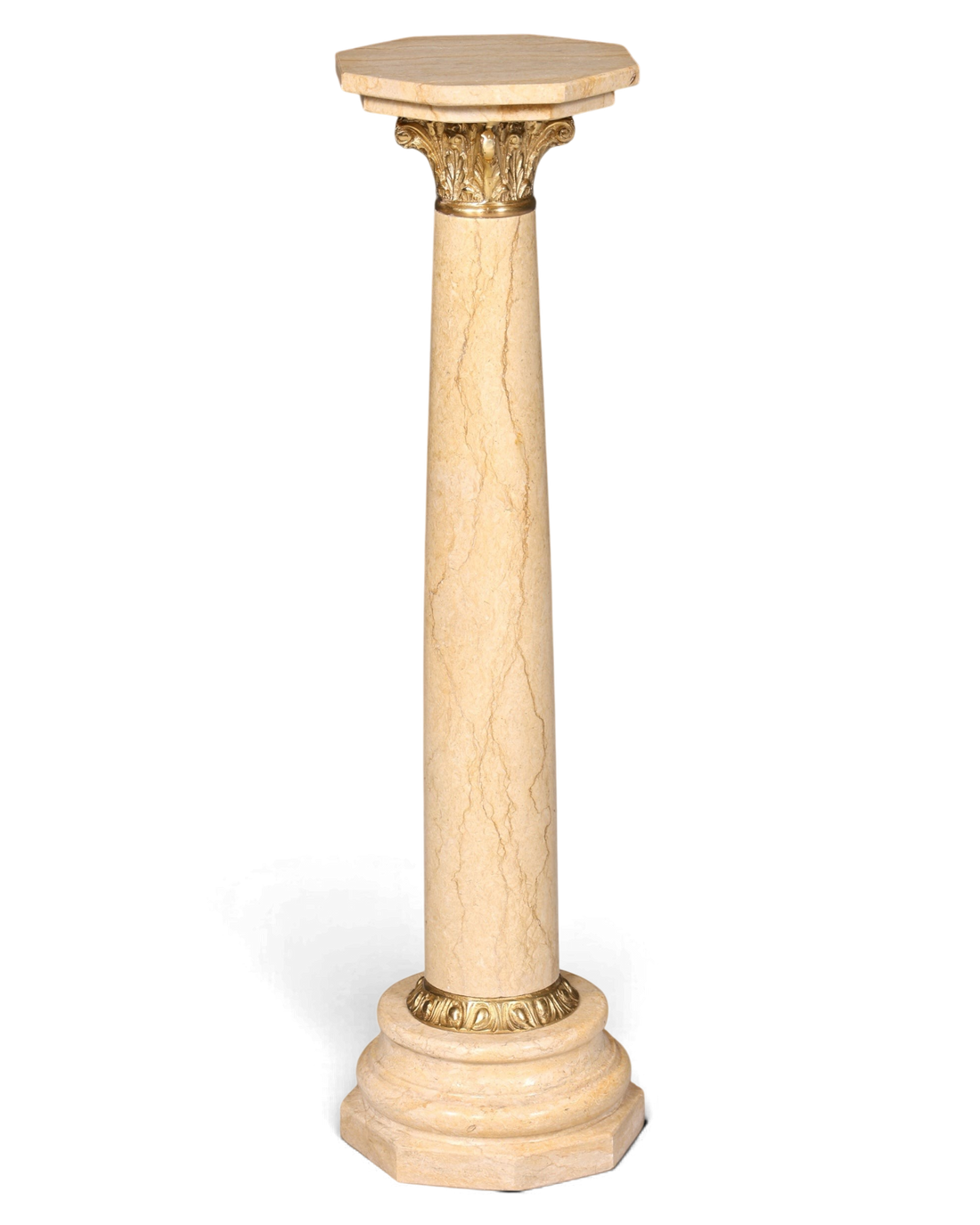 Wunderschöne Barock Stil Säule Louis XV Marmor Blumensäule Naturstein Beige Sockel Ablage 2 von 2