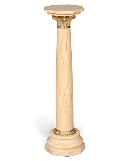 Wunderschöne Barock Stil Säule Louis XV Marmor Blumensäule Naturstein Beige Sockel Ablage 2 von 2