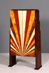 Traumhafter Art Deco Design Schrank Highboard Kommode Vertiko Sun Wäscheschrank Dielenschrank