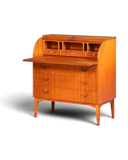 Wunderschöner Mid Century Rollladen Sekretär echt Holz Büro Schrank Vintage Schreibkommode