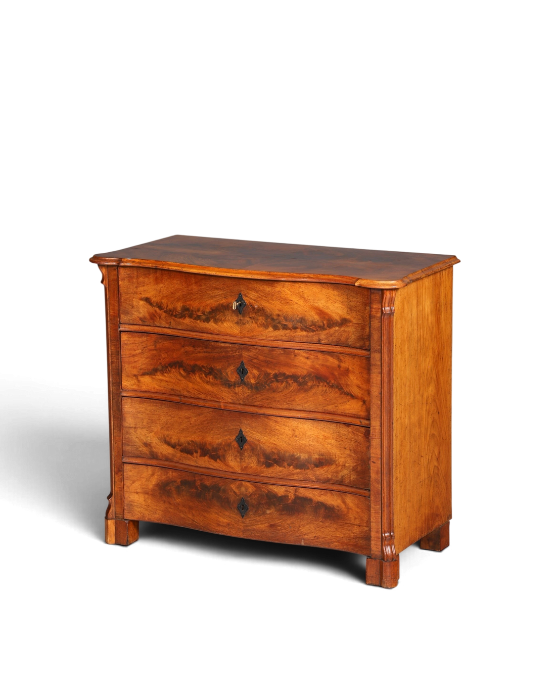Stilvolle Louis Philippe Kommode Nussbaum Gründerzeit Schubladenkommode um 1890