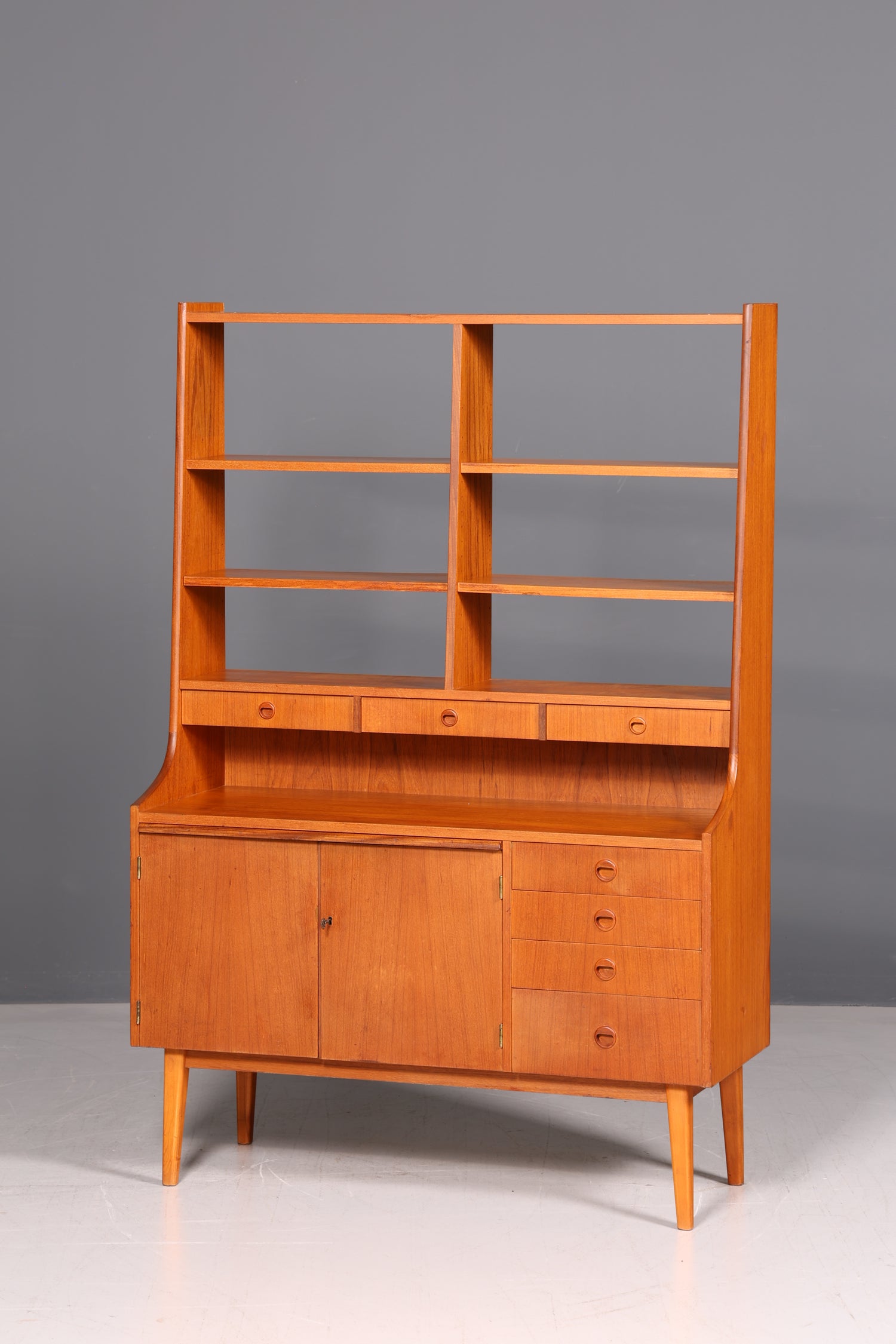 Wunderschönes Mid Century Regal Danish Design Vintage Schrank Bücherregal Highboard Retro 60er Massiv Holz Skandinavisch