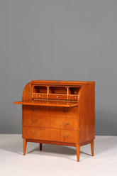 Wunderschöner Mid Century Rollladen Sekretär echt Holz Büro Schrank Vintage Schreibkommode