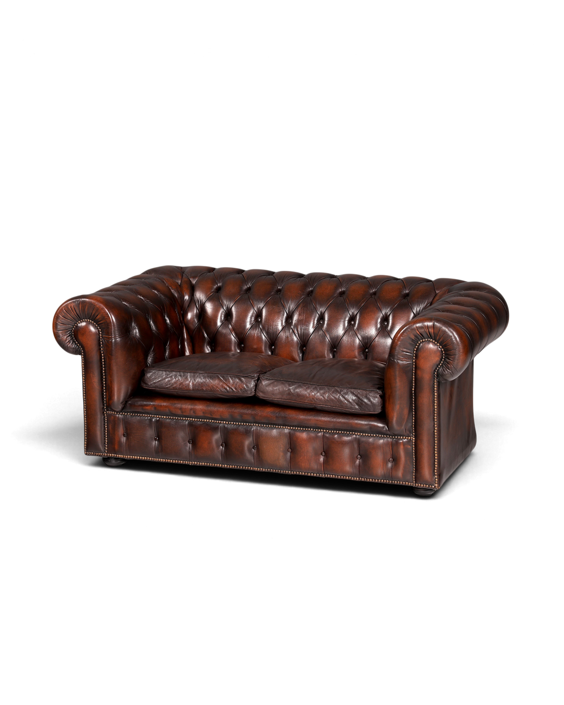 Wunderschönes Original Chesterfield Sofa 2-Sitzer Couch Echt Leder Englisch Polstersofa