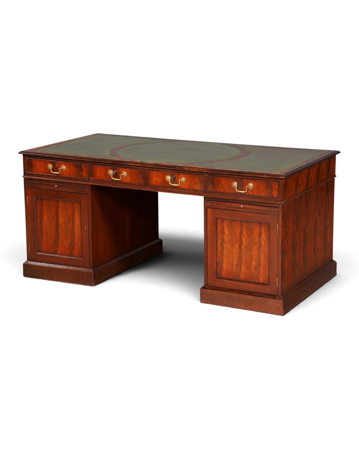 Beautiful English desk with genuine leather top, office table, office desk, executive desk, English, solid wood