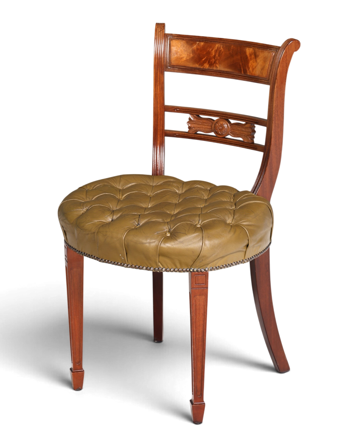 Wunderschöner Chesterfield Stuhl Anno Dom Sekretär Stuhl Englisch echt Leder Küchenstuhl 3 von 4