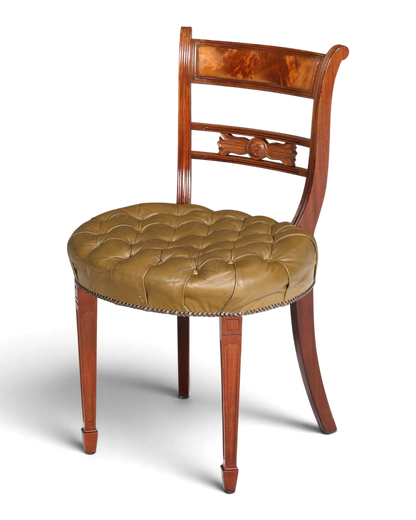 Wunderschöner Chesterfield Stuhl Anno Dom Sekretär Stuhl Englisch echt Leder Küchenstuhl 3 von 4