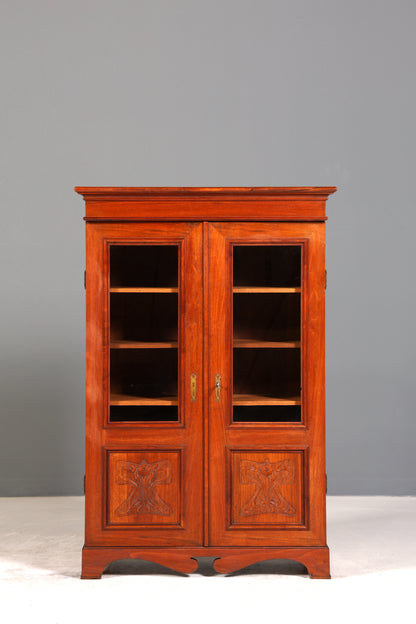 Traumhafte Jugendstil Vitrine Antike Holz Bücherschrank Eiche Gründerzeit Antik Schrank Geschirrschrank