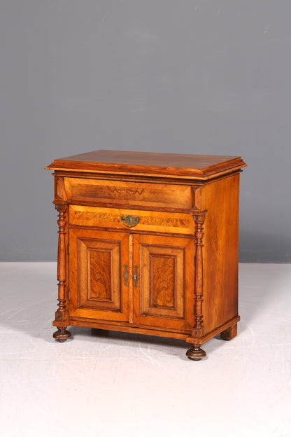 Wunderschöner Gründerzeit Schrank Louis Philippe Nussbaum Kommode um 1880 Vertiko Highboard Antik