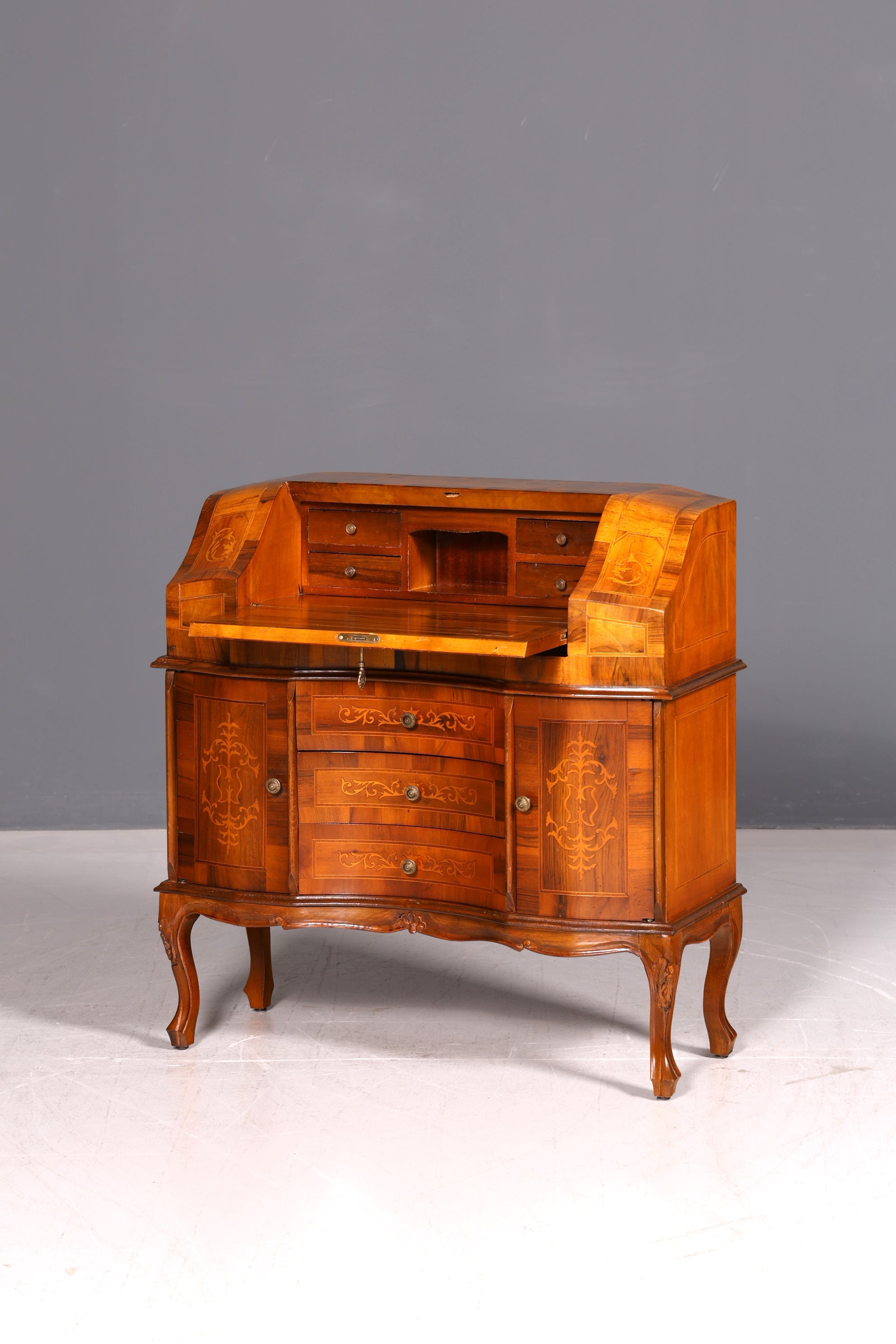 Wunderschöner Sekretär im Barock Stil Schreibkommode Bürokommode Antik Schreibtisch Schreibmöbel Vintage Holz