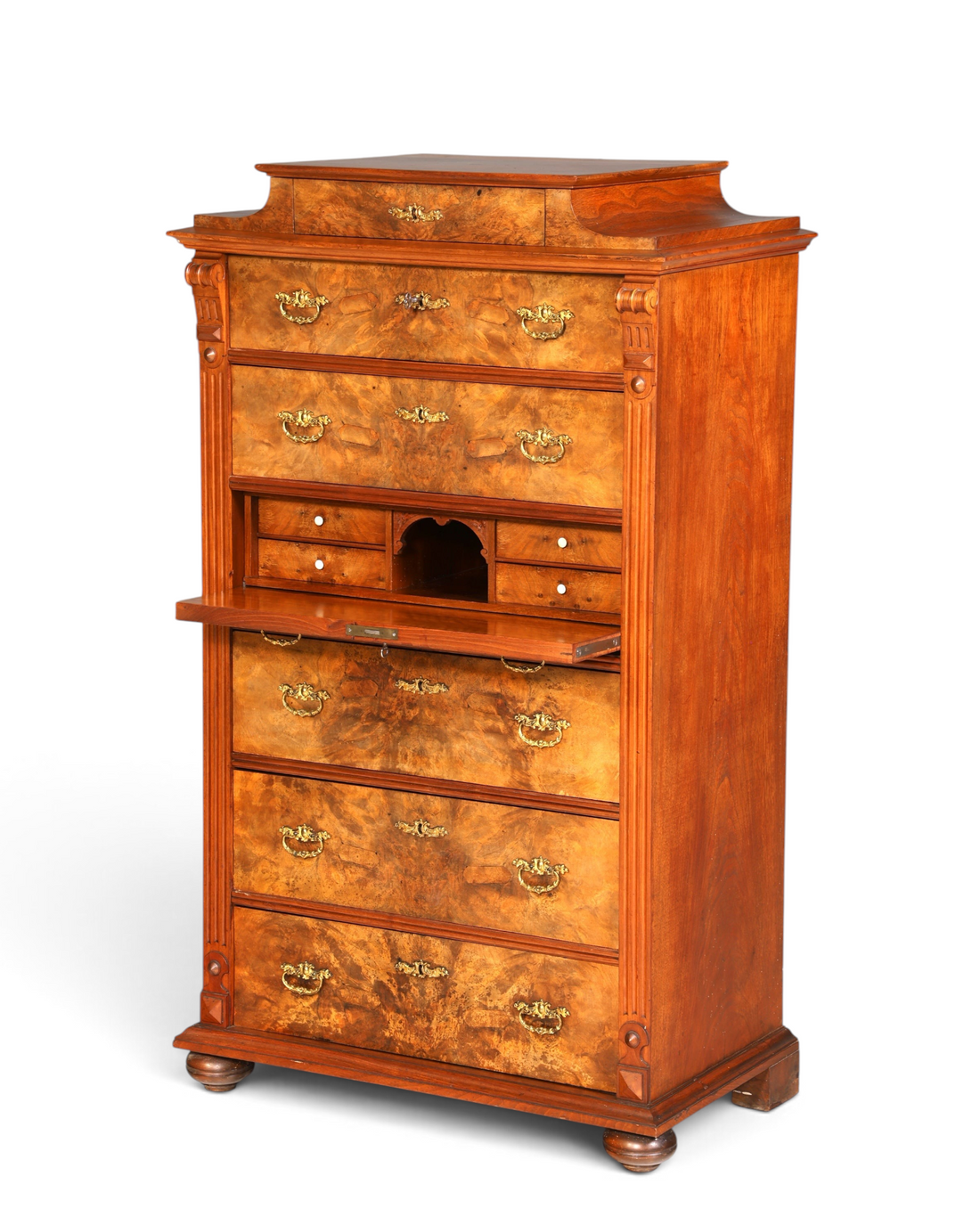Stilvoller Gründerzeit Sekretär Vertiko Highboard Louis Philippe Chiffoniere Kommode um 1880