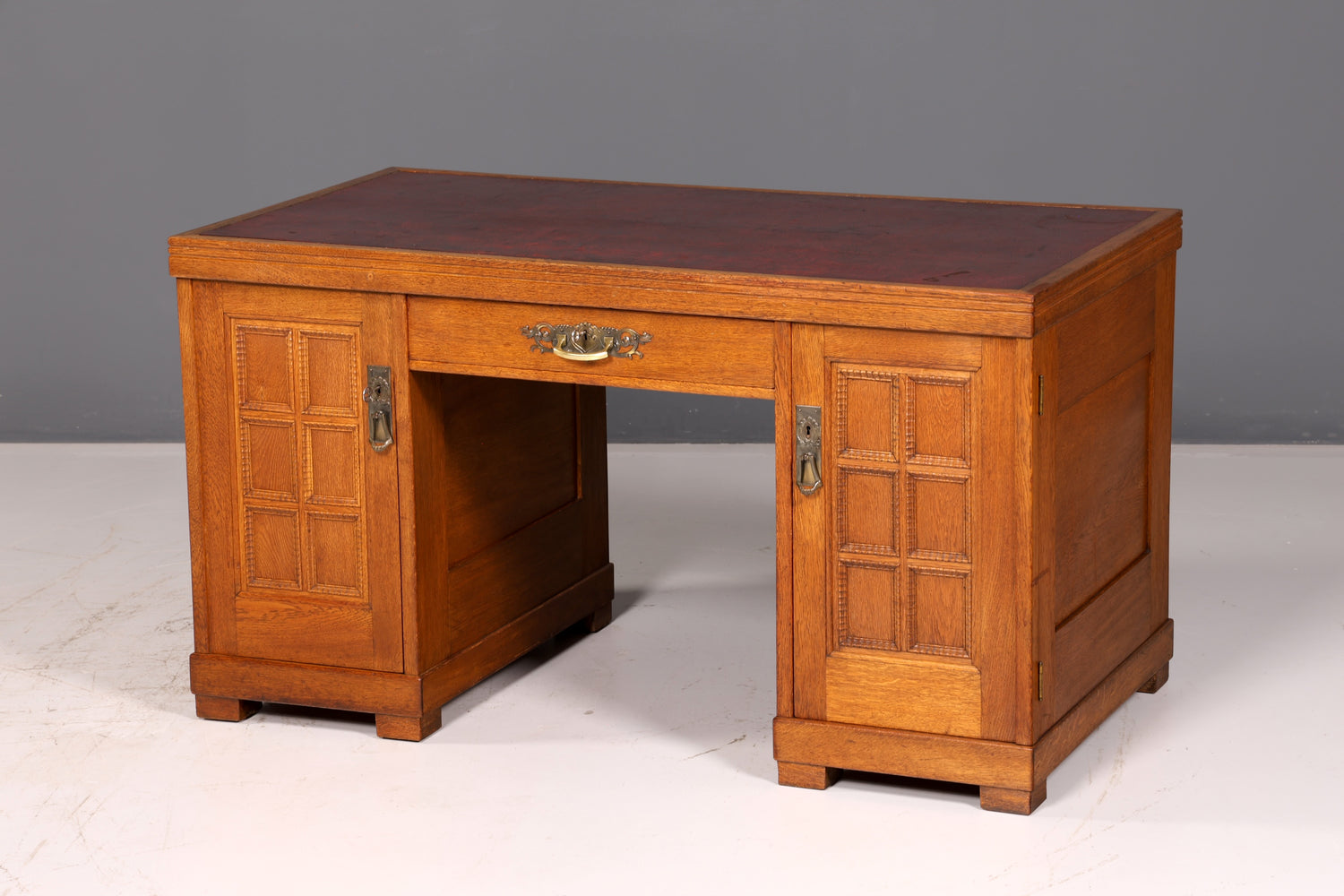 Wunderschöner Jugendstil Schreibtisch Eiche Echt Holz Bürotisch Office Table Antik Vintage