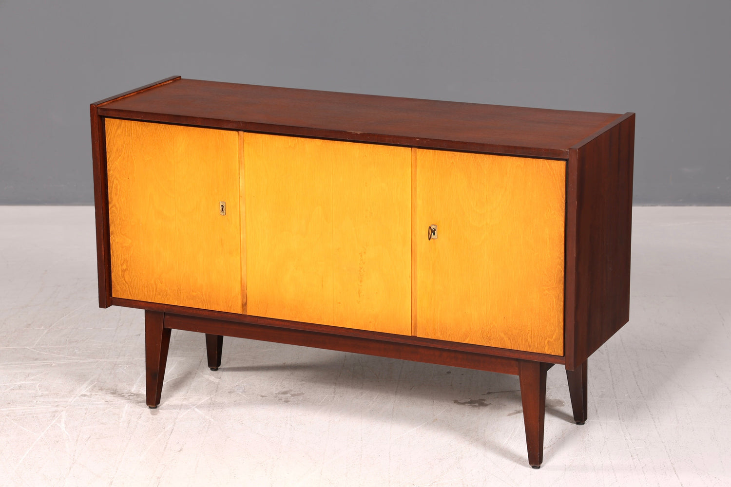 Wunderschönes Mid Century Sideboard Vintage TV Kommode Schrank Anrichte 60s Holz