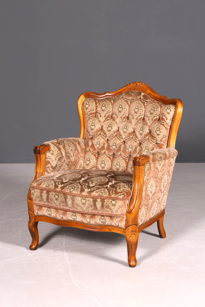 Edler Chippendale Armlehnsessel Barock Stil Sessel Armchair Samt Stoff Sessel 2 von 2