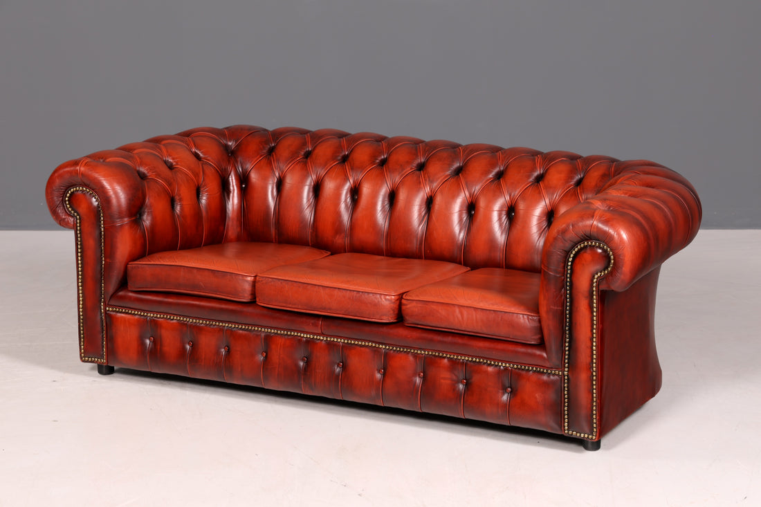 Wunderschönes Original Chesterfield Sofa 3- Sitzer echt Leder Couch Englisch