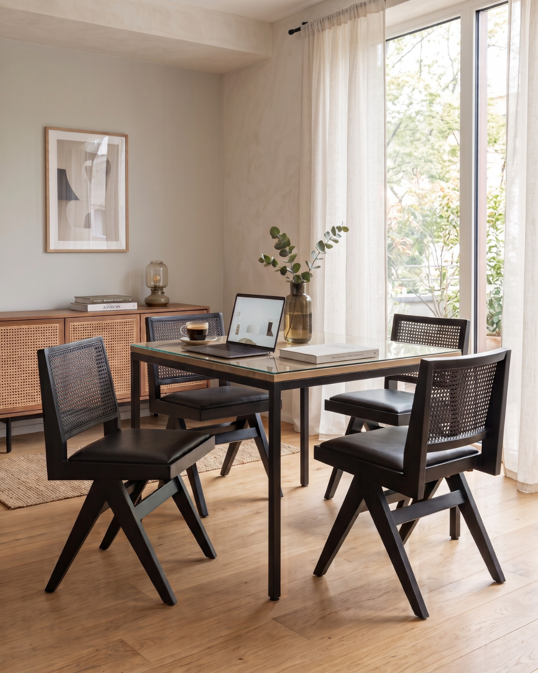 Very classy wicker chair "Vienna Black" black Bauhaus relax lounge chair kitchen chair secretary chair 