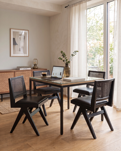 Very classy wicker chair "Vienna Black" black Bauhaus relax lounge chair kitchen chair secretary chair 