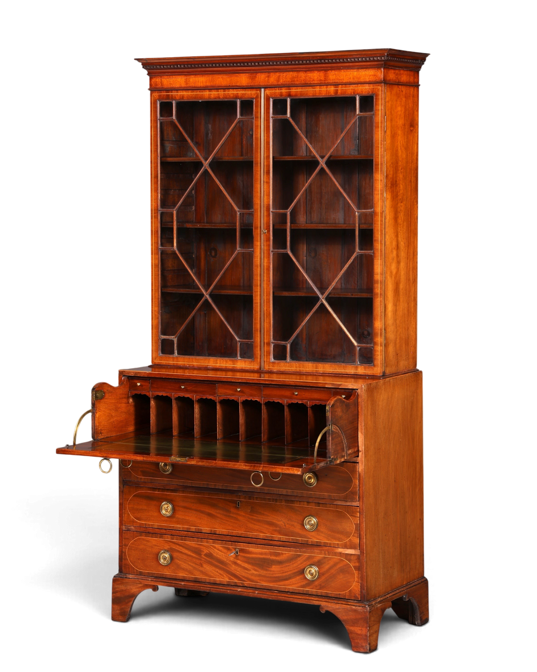 G785 Finish Wunderschöne Englische Vitrine Bibliothek Sekretär echt Holz Antik Schrank Regal (Kopie)