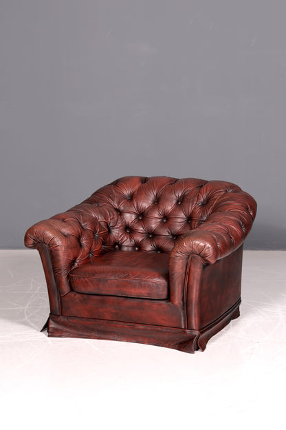 Stilvoller Original Chesterfield Sessel Englischer Armlehnsessel Englisch Herrensessel Antik Leder