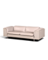 Hauptstadt Möblerei Ligne Roset gri deri ve kumaş tasarımcı kanepe, krom metal ayaklı modern 2-3 kişilik oturma grubu
