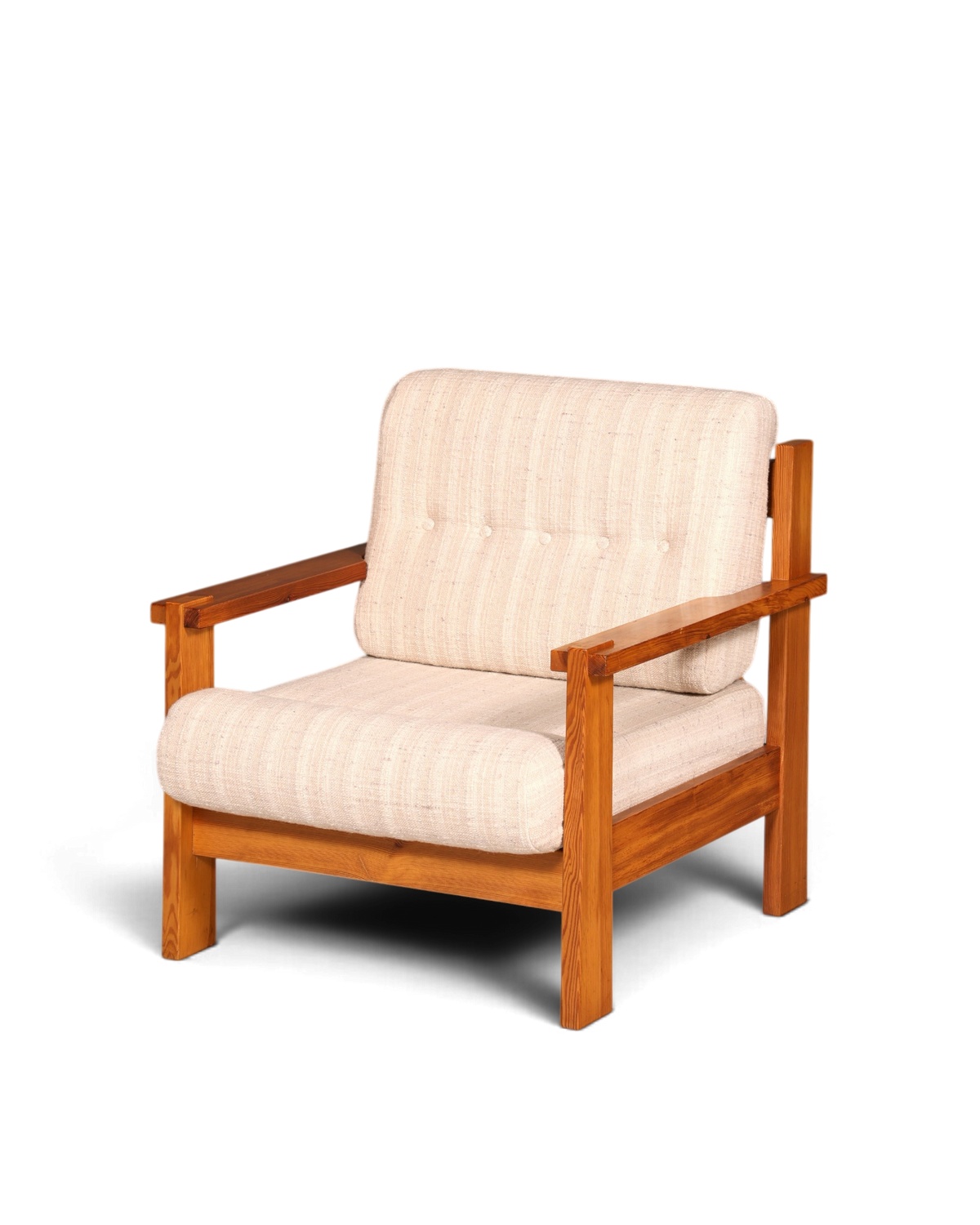 Schlichter Mid Century Sessel Danish Design Armlehnsessel echt Holz Relax Sessel 1 von 2