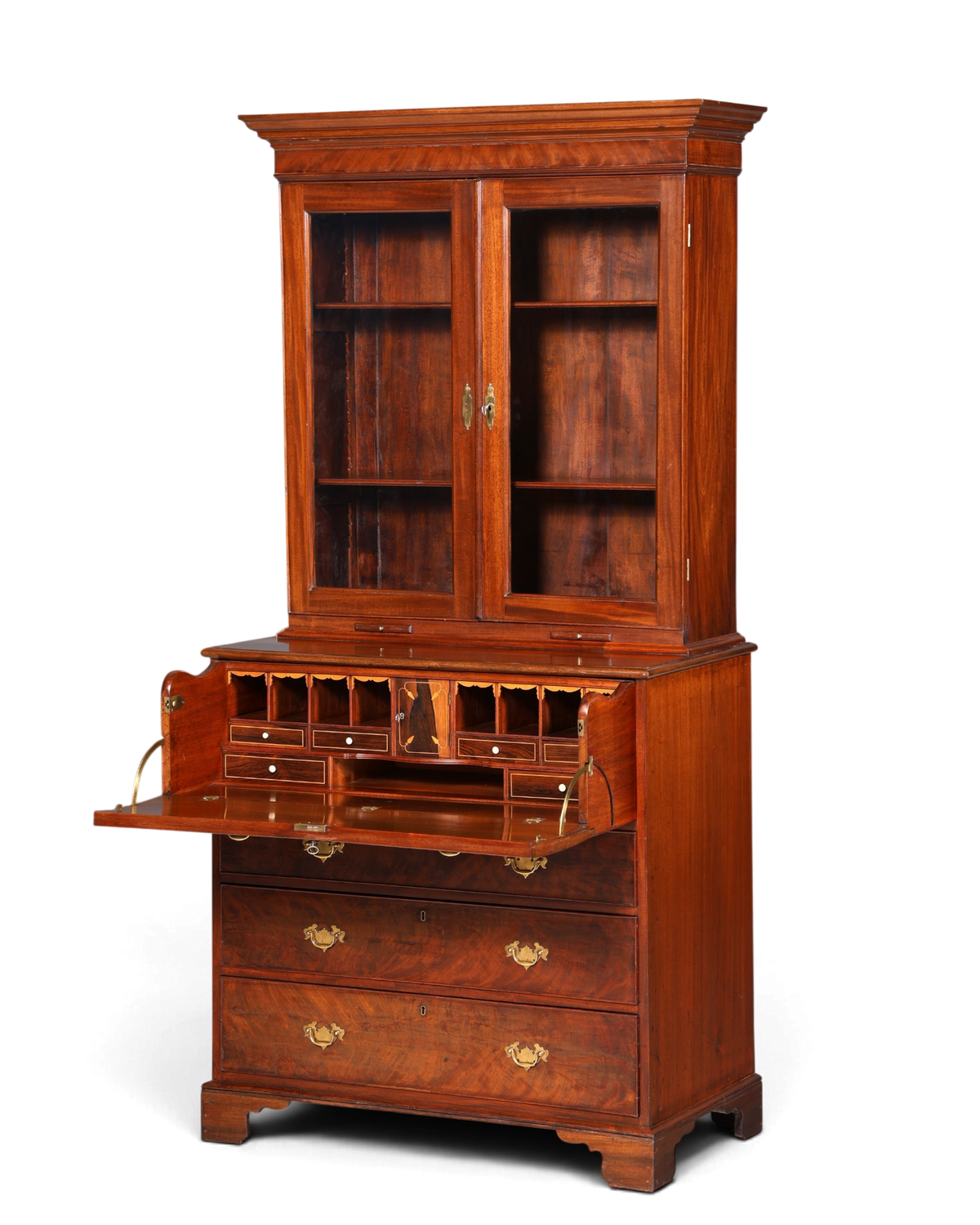 Englische Antik Vitrine um 1860 George III Mahagoni Bücherschrank – Hauptstadt Möblerei Berlin