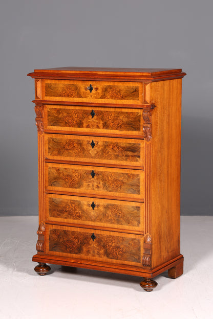 Dreamlike Art Nouveau Chest of Drawers Antique Vertiko Drawer Chest Highboard Lingerie Chest