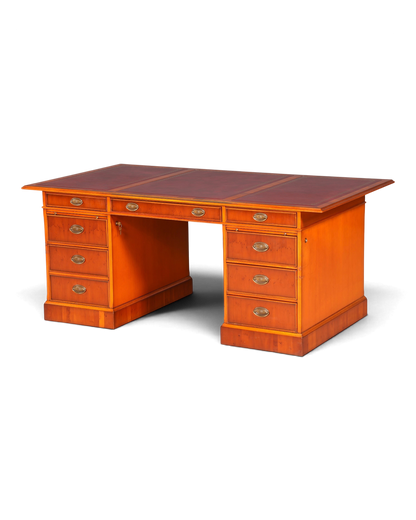 G721 Finish cm HELDENSE Wunderschöner Englischer Schreibtisch Englisch Eibe Desk Leder Auflage Antik Stil Bürotisch Office Desk (Kopie)