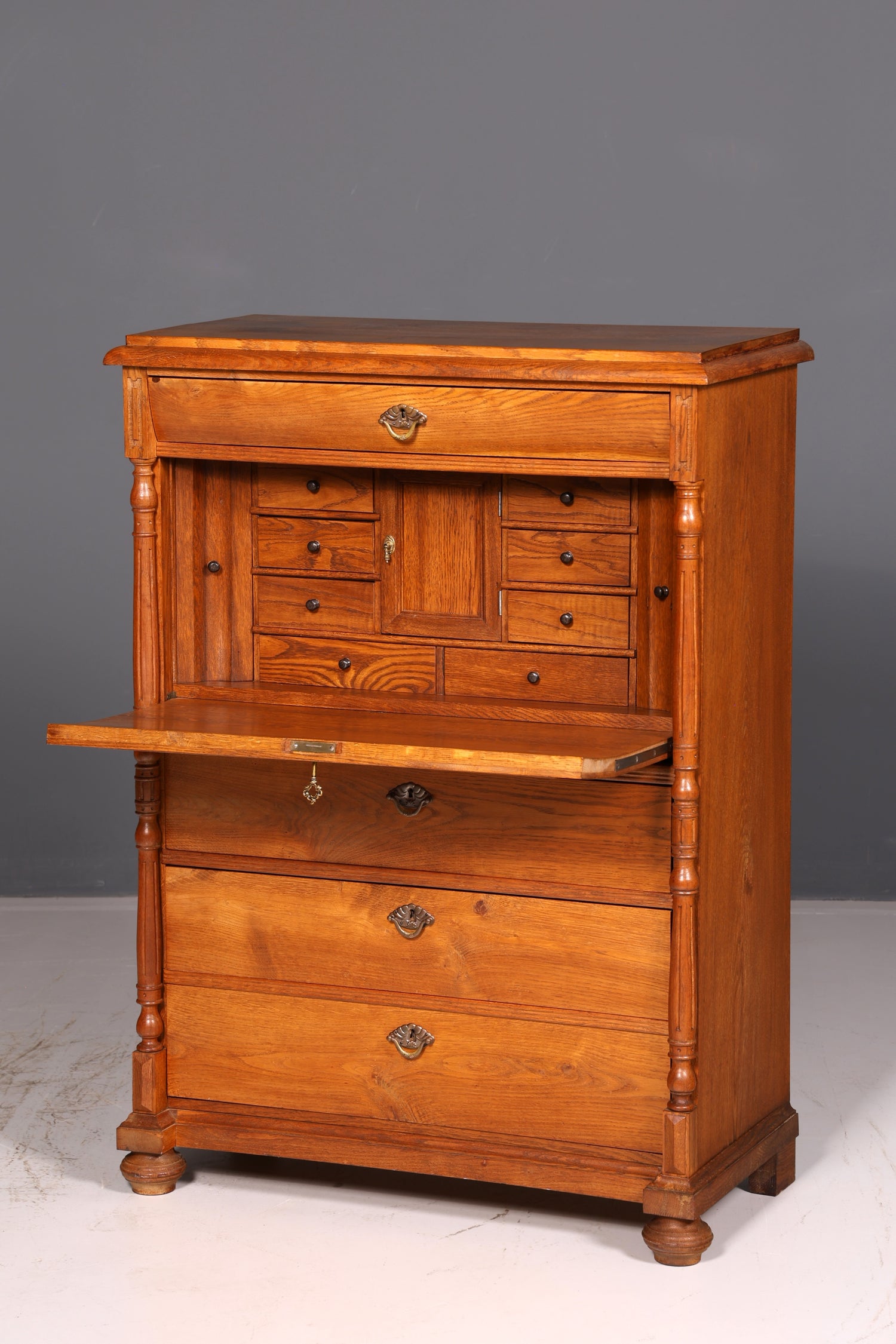 Stilvoller Gründerzeit Sekretär Vertiko Highboard Jugendstil Kommode Landhaus Schrank um 1880 Antik