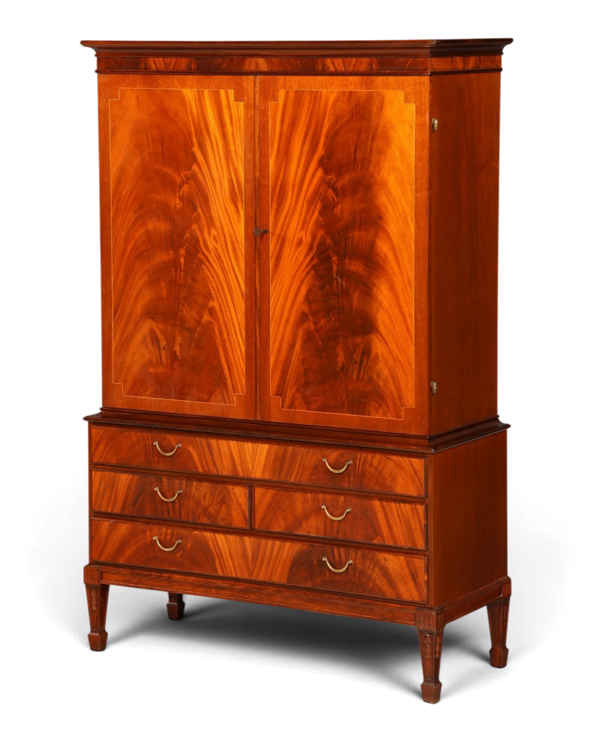 Edler Schrank im Englischen Stil mit Schubladen Highboard Aufsatzschrank Vertiko Wäscheschrank Kommode Vintage