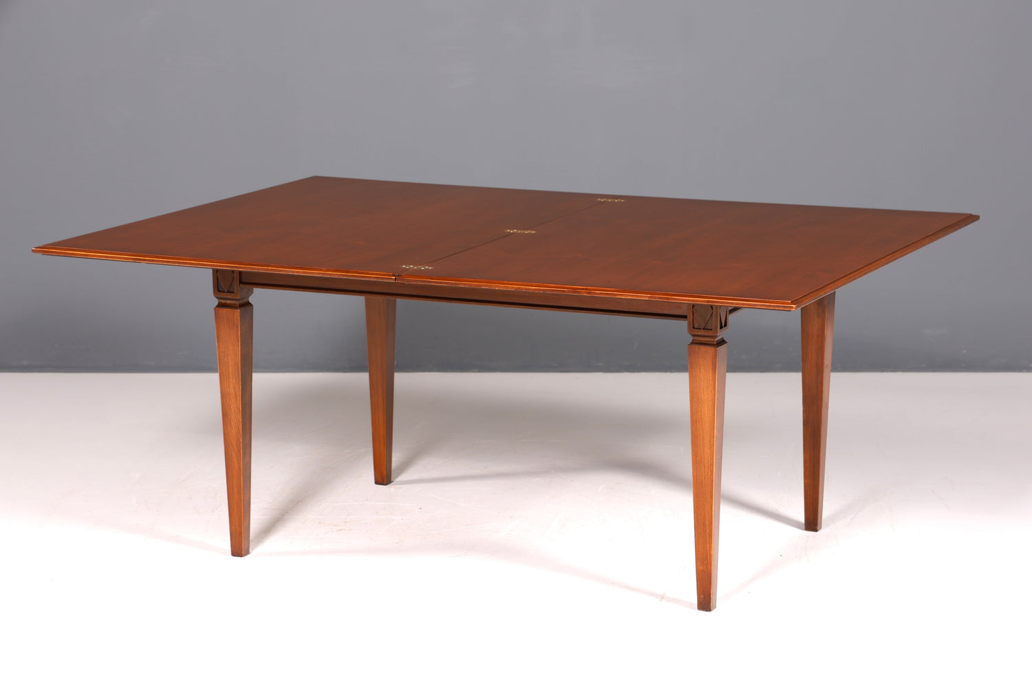 F863 Finish cm SELVA Wunderschöner Englischer Tisch ausziehbarer Esstisch Antik Stil 60s Küchentisch Eibe