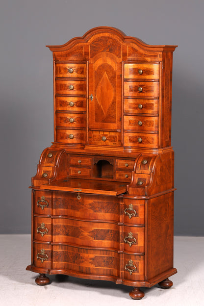 Beeindruckender Barock Aufsatzsekretär Sekretär Schreibschrank Tabernakel Antik Stil Massivholz Vintage
