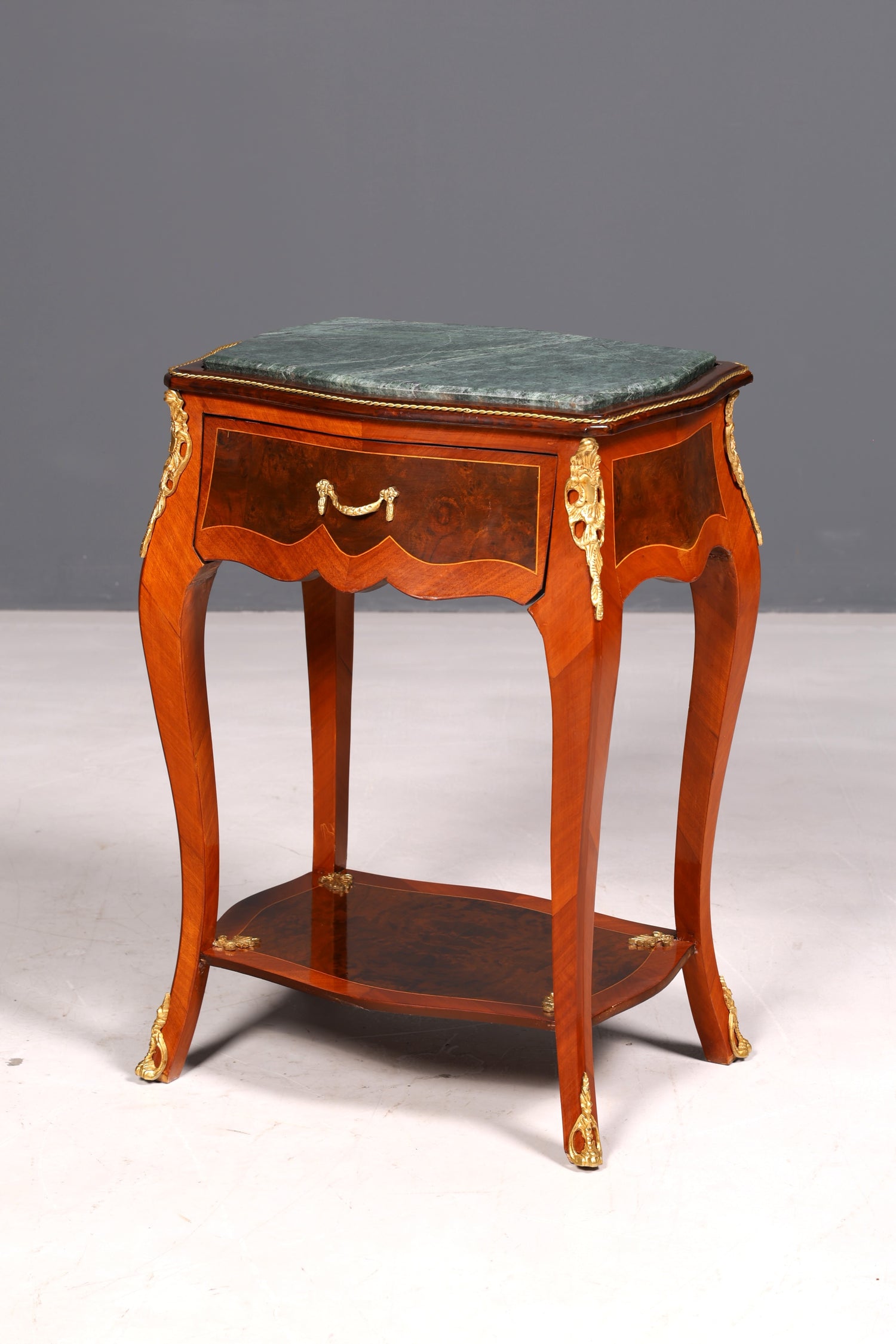 Dreamy Louis XV side table, Baroque style, marble console table, chest of drawers, telephone table