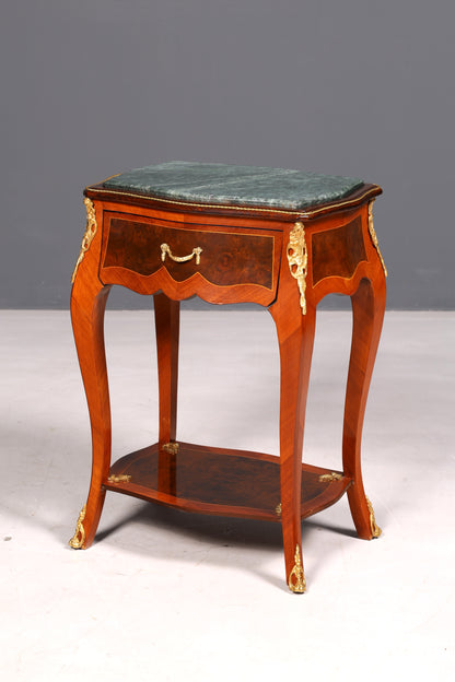 Dreamy Louis XV side table, Baroque style, marble console table, chest of drawers, telephone table